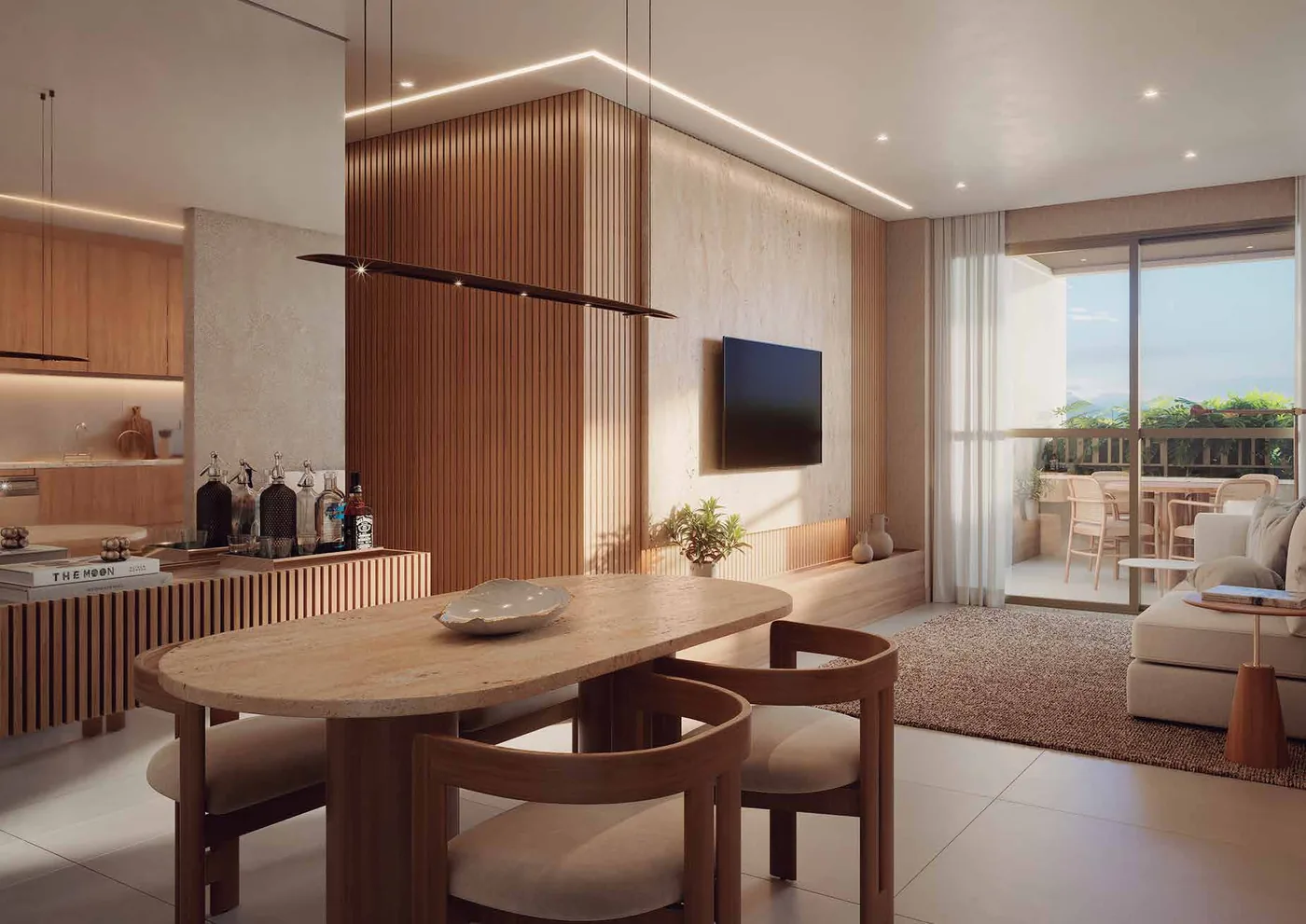 Living decorado do Green Park Barra