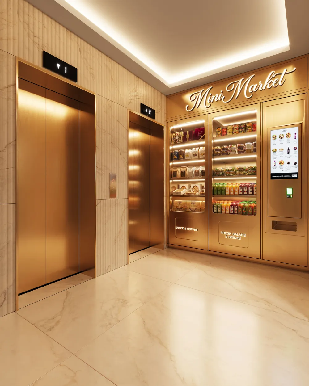 Mini market junto ao hall dos elevadores